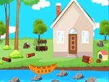 Cute Boy Escape from Green Garden House
